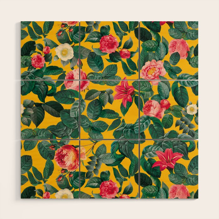 Summer Botanical Pattern Wood Wall Art Gallery Image 1