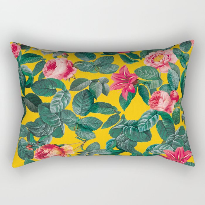 Summer Botanical Pattern Rectangular Pillow Gallery Image 1