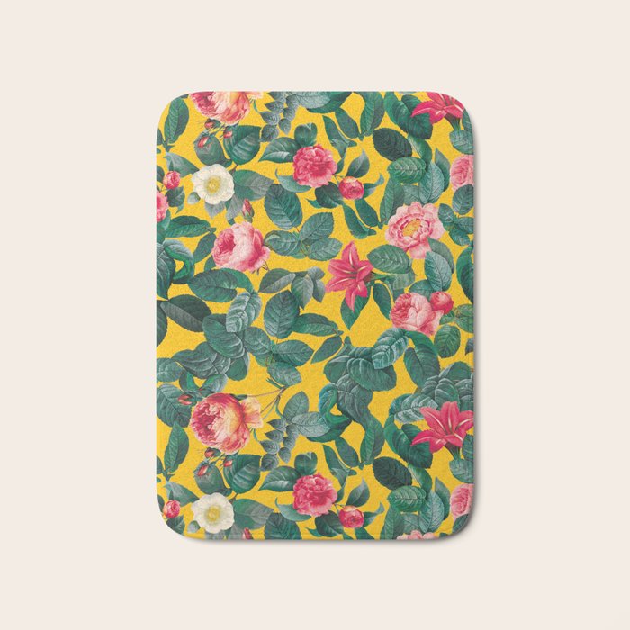 Summer Botanical Pattern Bath Mat Gallery Image 1