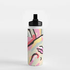 Emotional Orientation, Abstract Face Line Art Drawing Sketch, Mental Wellness Eclectic Painting, Bohemian Positivity Good Vibes Growth Peace Water Bottle Gallery Image 2