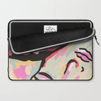 Emotional Orientation, Abstract Face Line Art Drawing Sketch, Mental Wellness Eclectic Painting, Bohemian Positivity Good Vibes Growth Peace Laptop Sleeve Gallery Image 2