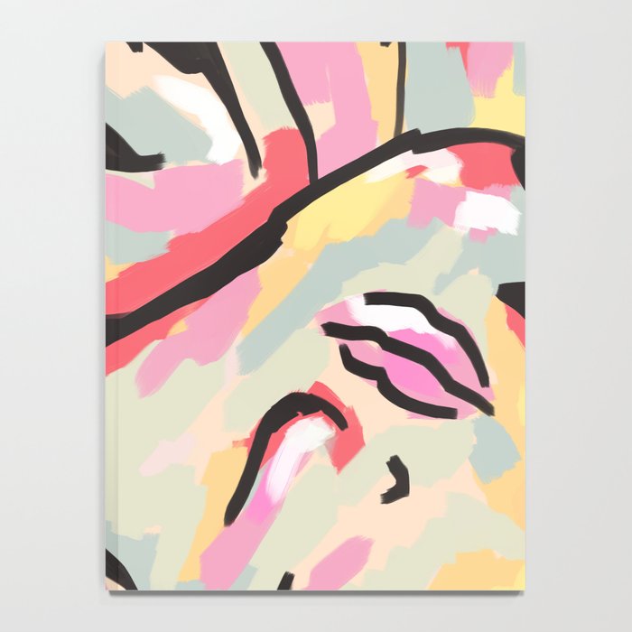 Emotional Orientation, Abstract Face Line Art Drawing Sketch, Mental Wellness Eclectic Painting, Bohemian Positivity Good Vibes Growth Peace Notebook Gallery Image 4