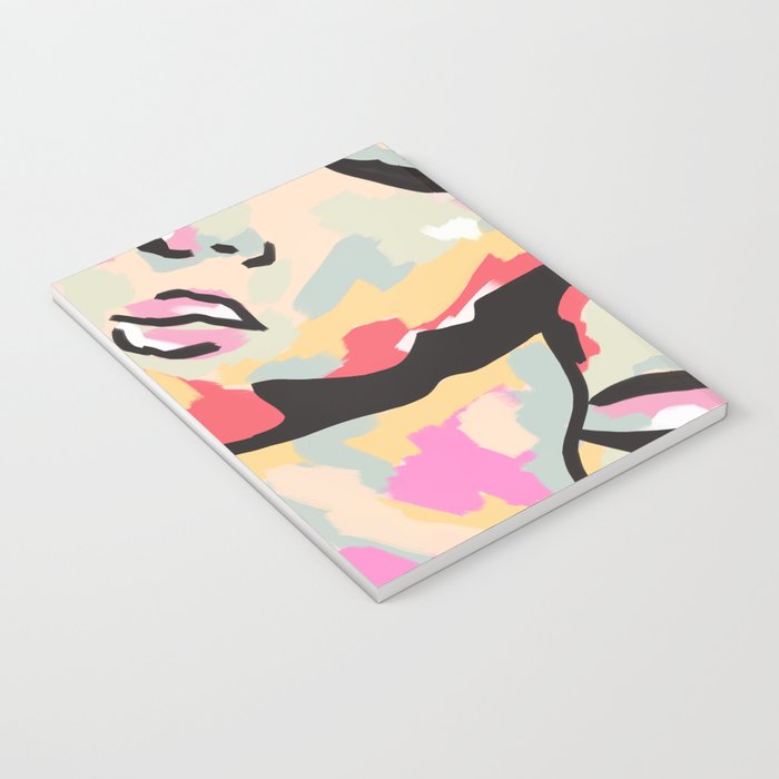 Emotional Orientation, Abstract Face Line Art Drawing Sketch, Mental Wellness Eclectic Painting, Bohemian Positivity Good Vibes Growth Peace Notebook Gallery Image 3