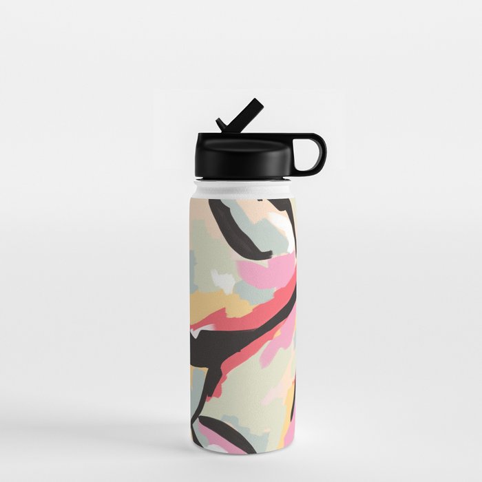 Emotional Orientation, Abstract Face Line Art Drawing Sketch, Mental Wellness Eclectic Painting, Bohemian Positivity Good Vibes Growth Peace Water Bottle Gallery Image 1