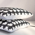 Clovers II Black and White Botanical Pattern Pillow Sham Gallery Image 3