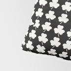 Clovers II Black and White Botanical Pattern Pillow Sham Gallery Image 4