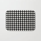 Clovers II Black and White Botanical Pattern Bath Mat Gallery Image 1