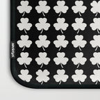 Clovers II Black and White Botanical Pattern Laptop Sleeve Gallery Image 3