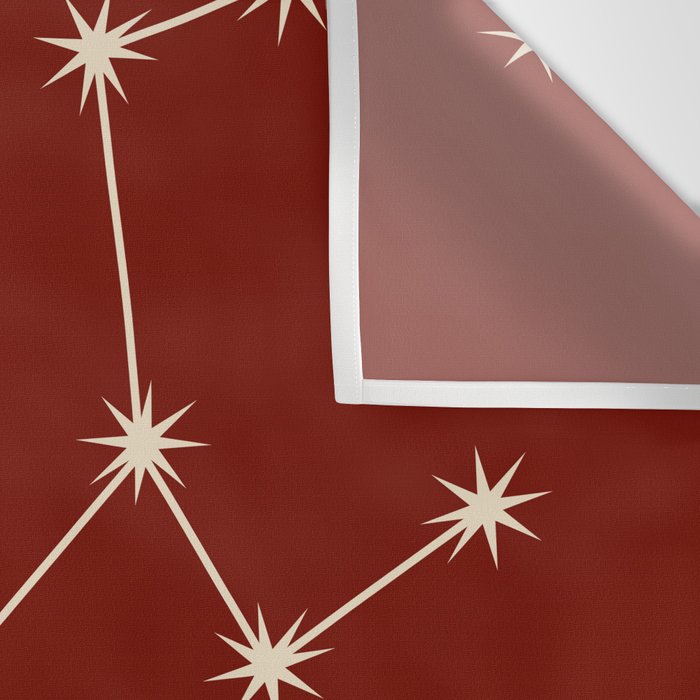 Taurus Zodiac Star Constellation Line Art Ruby Red Wall Tapestry Gallery Image 3