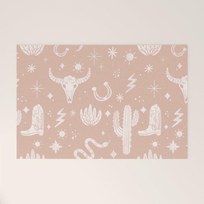 Cowboy Western Boho Earthy Pattern Welcome Mat Gallery Image 1