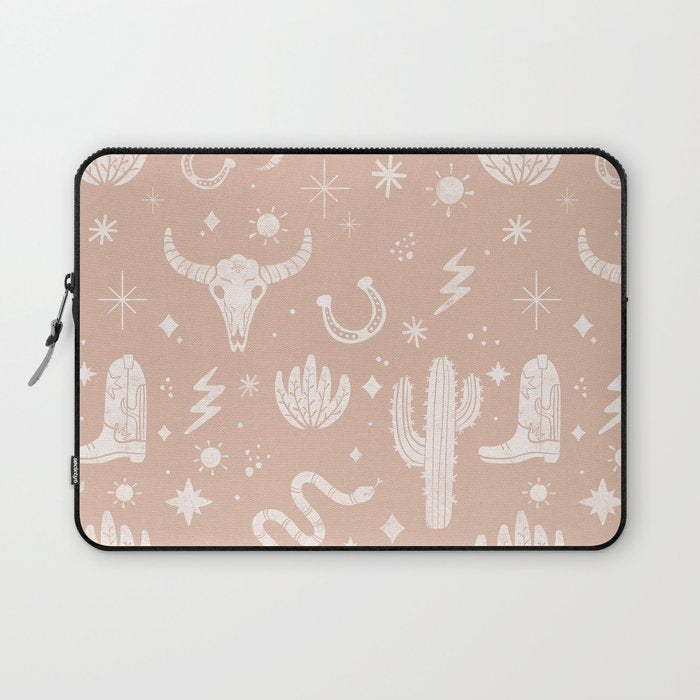 Cowboy Western Boho Earthy Pattern Laptop Sleeve Gallery Image 1