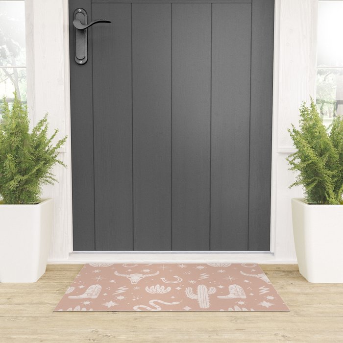 Cowboy Western Boho Earthy Pattern Welcome Mat Gallery Image 3