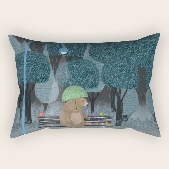 feeding the birds Rectangular Pillow Gallery Image 1