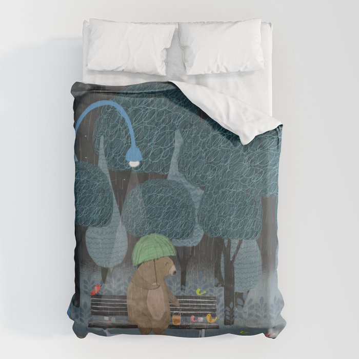 feeding the birds Duvet Cover Gallery Image 6