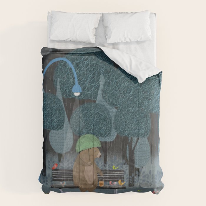 feeding the birds Comforter Gallery Image 1
