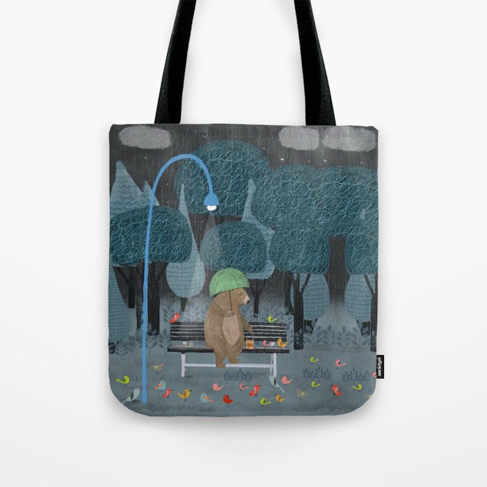 feeding the birds Tote Bag Gallery Image 1