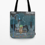 feeding the birds Tote Bag Gallery Image 1