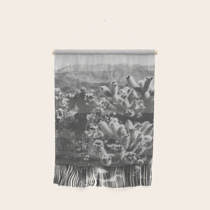 Cholla Cactus Garden (Black + White) Wall Hanging Gallery Image 1