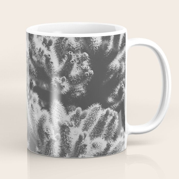 Cholla Cactus Garden (Black + White) Coffee Mug Gallery Image 1