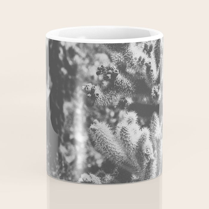 Cholla Cactus Garden (Black + White) Coffee Mug Gallery Image 4