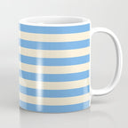 Retro Coastal Blue and White Stripes Coffee Mug Gallery Image 1