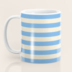 Retro Coastal Blue and White Stripes Coffee Mug Gallery Image 3