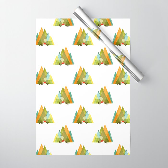 House at the foot of the mountains Wrapping Paper Gallery Image 1