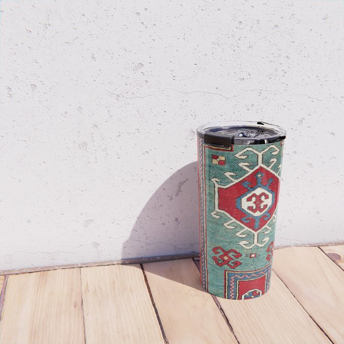 Kazak Southwest Caucasus Prayer Rug Print Travel Mug Gallery Image 4