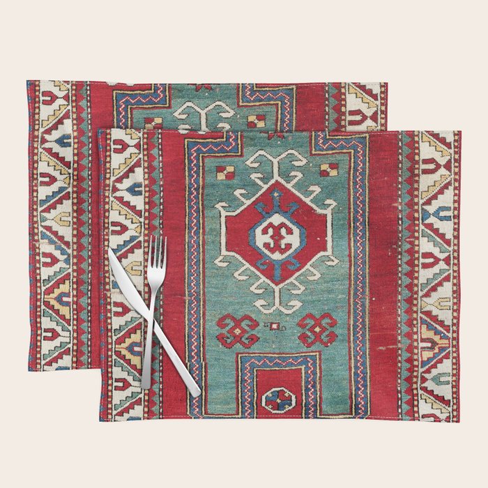 Kazak Southwest Caucasus Prayer Rug Print Placemat Gallery Image 1