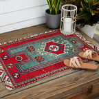 Kazak Southwest Caucasus Prayer Rug Print Outdoor Rug Gallery Image 2