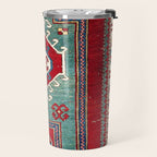 Kazak Southwest Caucasus Prayer Rug Print Travel Mug Gallery Image 2
