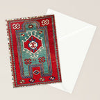 Kazak Southwest Caucasus Prayer Rug Print Stationery Card Gallery Image 2
