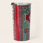 Kazak Southwest Caucasus Prayer Rug Print Travel Mug Gallery Image 3
