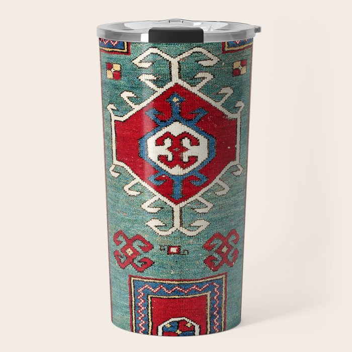 Kazak Southwest Caucasus Prayer Rug Print Travel Mug Gallery Image 1