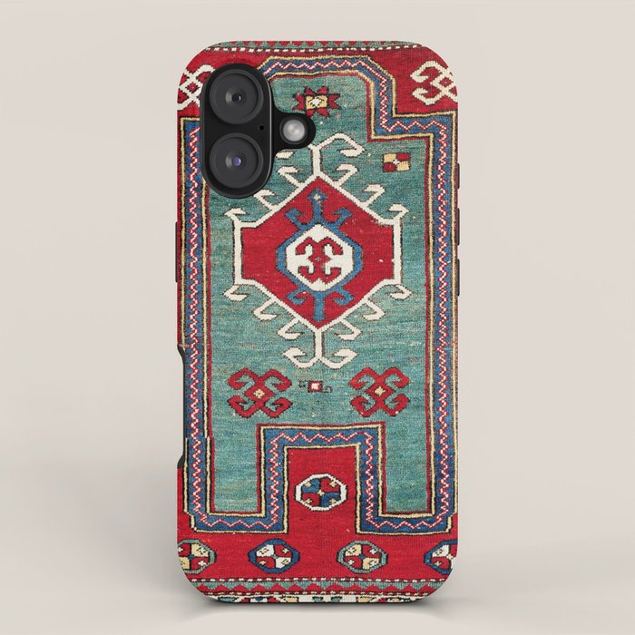 Kazak Southwest Caucasus Prayer Rug Print iPhone Case Gallery Image 1