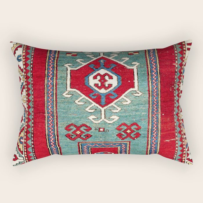 Kazak Southwest Caucasus Prayer Rug Print Rectangular Pillow Gallery Image 1
