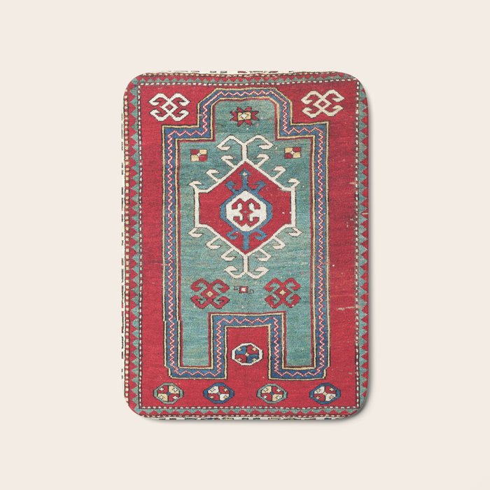 Kazak Southwest Caucasus Prayer Rug Print Bath Mat Gallery Image 1