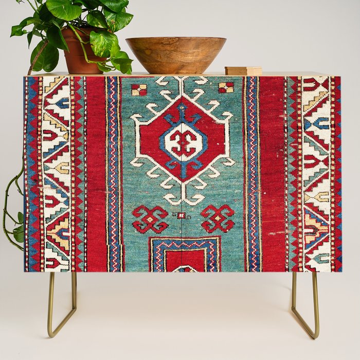 Kazak Southwest Caucasus Prayer Rug Print Credenza Gallery Image 1