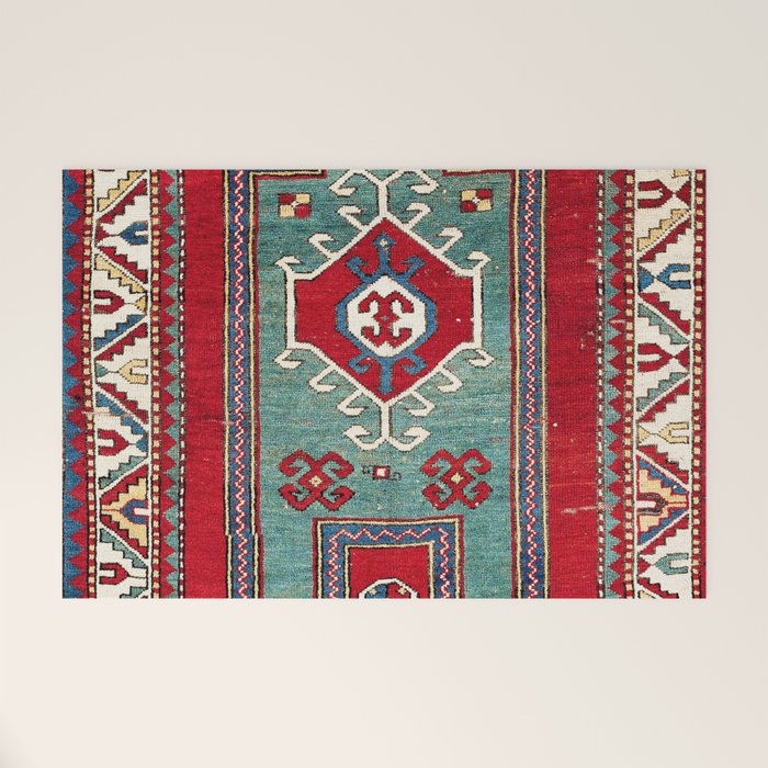 Kazak Southwest Caucasus Prayer Rug Print Welcome Mat Gallery Image 1