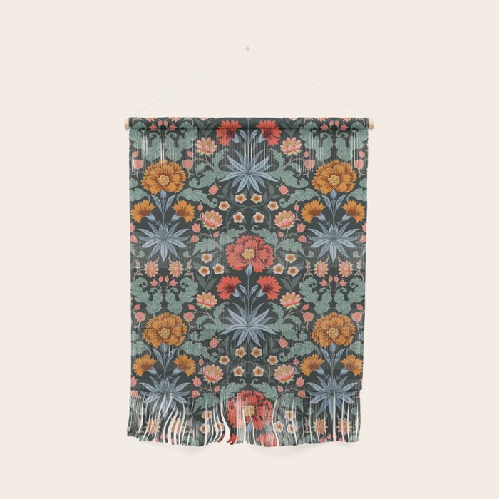 Victorian Carnation in Moody Red and Blue Wall Hanging Gallery Image 1