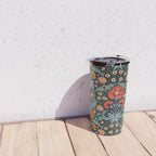 Victorian Carnation in Moody Red and Blue Travel Mug Gallery Image 4
