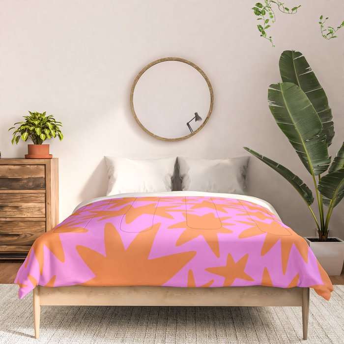 Retro pink star shape art pattern Comforter Gallery Image 3