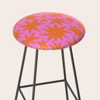 Retro pink star shape art pattern Stool Gallery Image 2