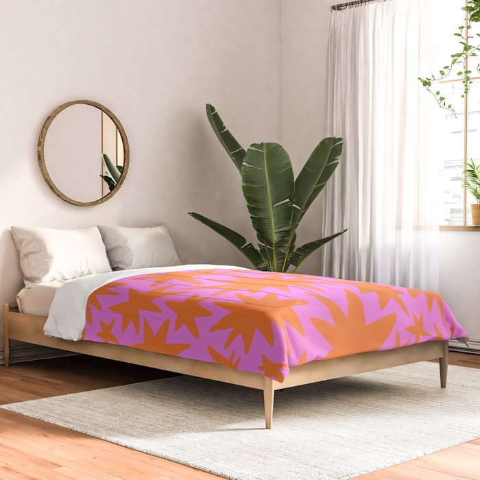 Retro pink star shape art pattern Comforter Gallery Image 2