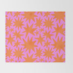 Retro pink star shape art pattern Throw Blanket Gallery Image 2