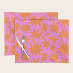 Retro pink star shape art pattern Placemat Gallery Image 1