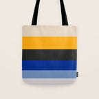 Complementary Blue & Yellow Colorful Geometric Pattern Tote Bag Gallery Image 1