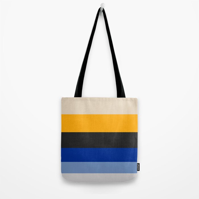 Complementary Blue & Yellow Colorful Geometric Pattern Tote Bag Gallery Image 2