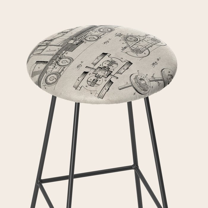 Train Locomotive Patent - Steam Train Art - Antique Stool Gallery Image 2