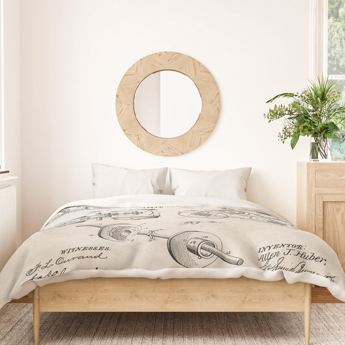 Train Locomotive Patent - Steam Train Art - Antique Duvet Cover Gallery Image 3